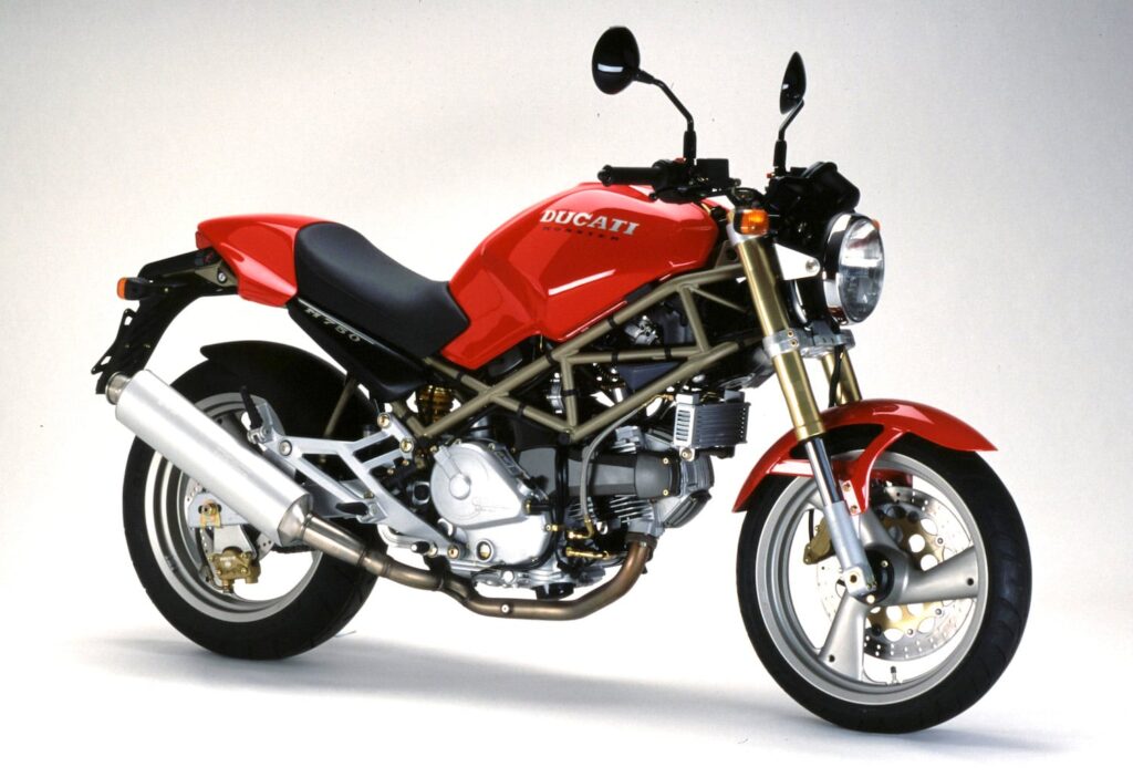 1996 Ducati Monster 750 red rhs 3-4