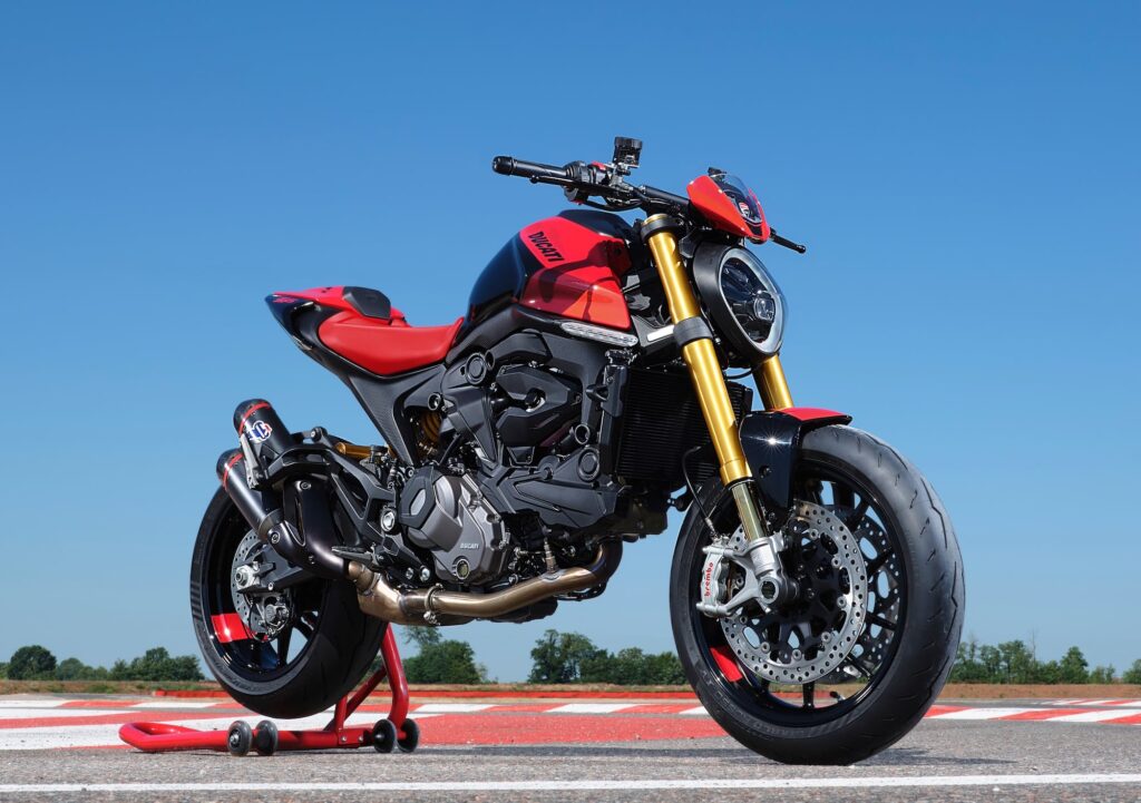 2023 Ducati Monster SP RHS 3-4 static on track