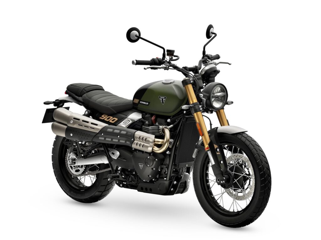2026 Triumph Scrambler 900 Matt Khaki Green Right Front