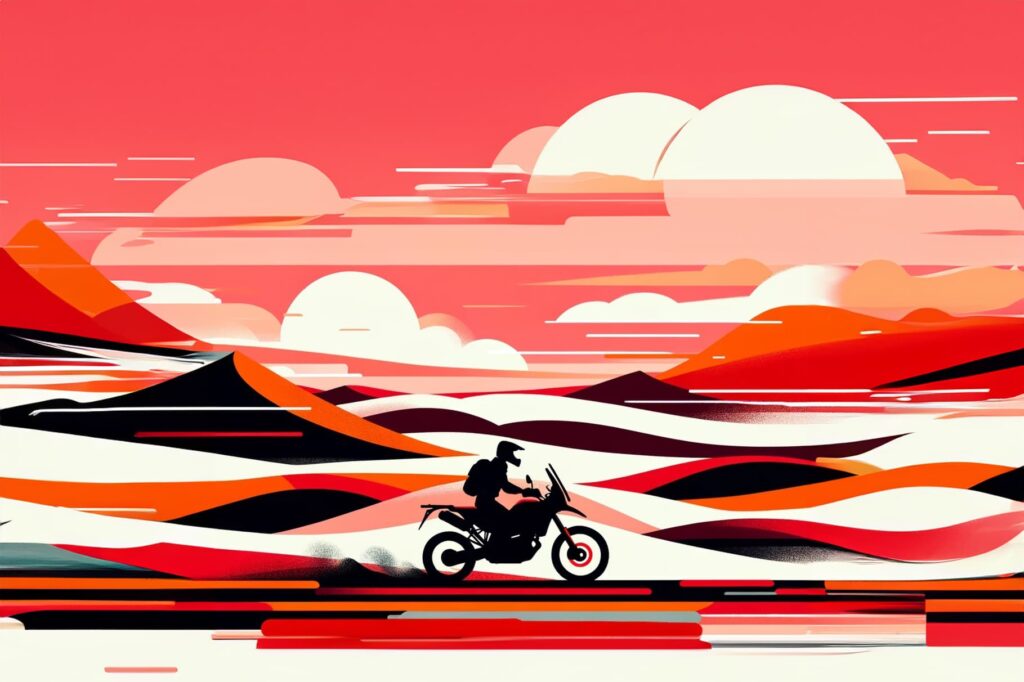 Riding motorcycle in australia graphic