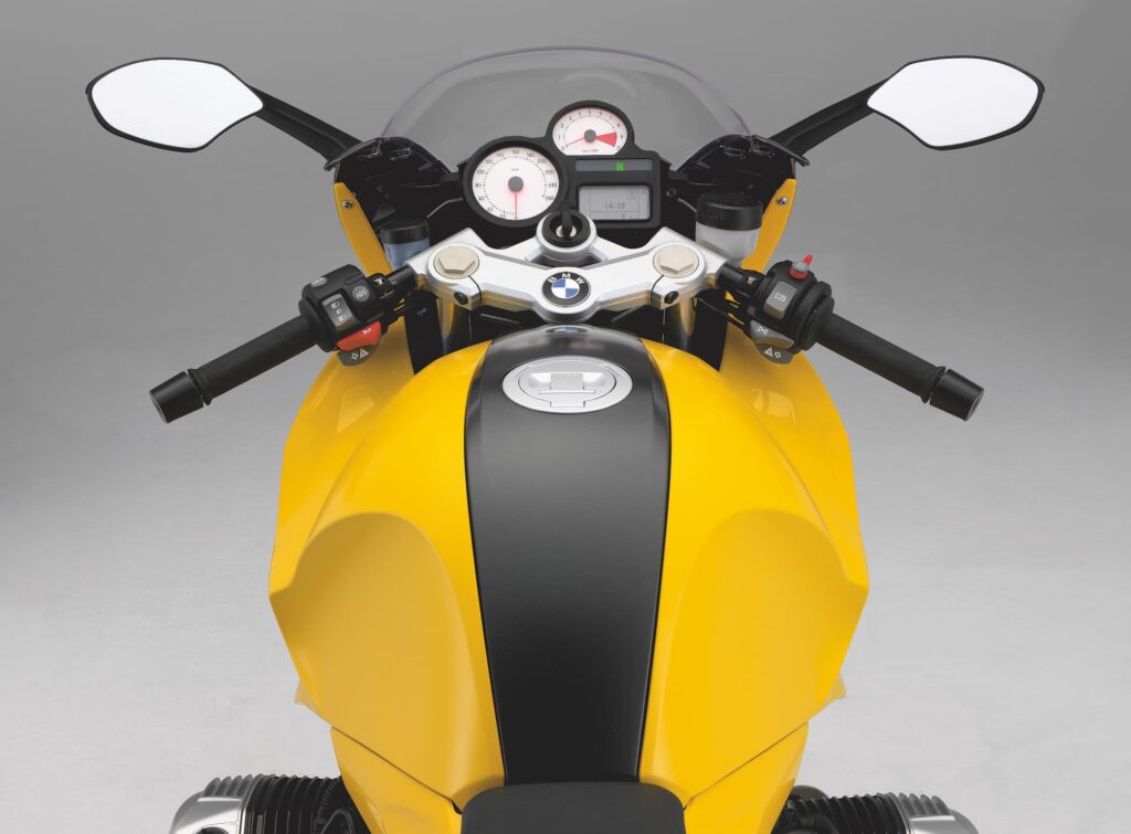 BMW R 1200 S yellow controls heated grips