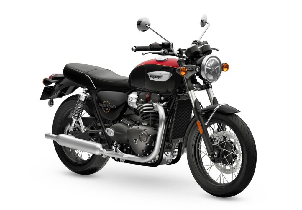 Complete List of All Motorcycles with Cornering ABS/IMU (2026) 28 2026 Triumph Bonneville T100 Jet Black RHS Front