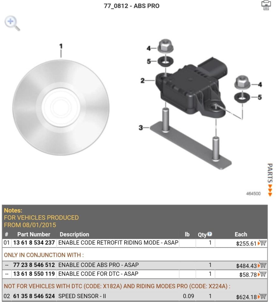 BMW S1000R Retrofit parts hardware