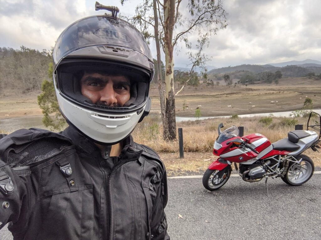 Dana wearing Shoei RF-1200, part of Shoei RF-1200 review