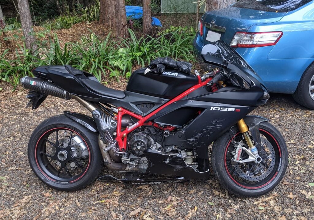 My Ducati 1098S after a low-side crash