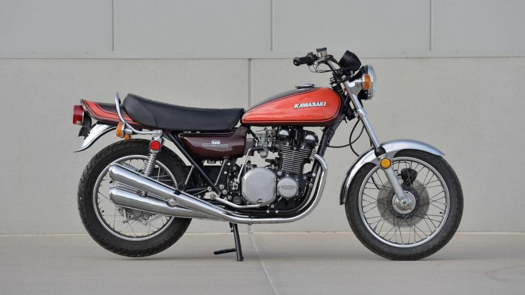 Kawasaki Z1 in burnt orange, restored. the predecessor to the Z1000.