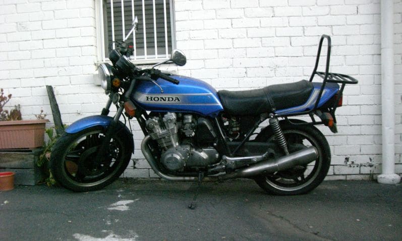 My sad CB900F for sale with a flat rear tyre