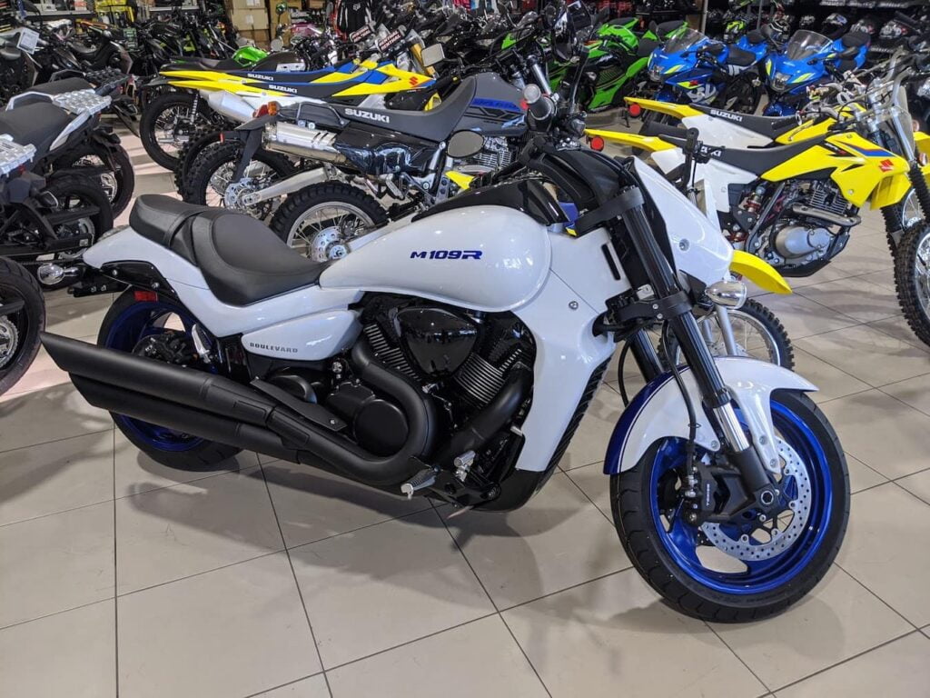 Suzuki M109R in a full dealership in caboolture