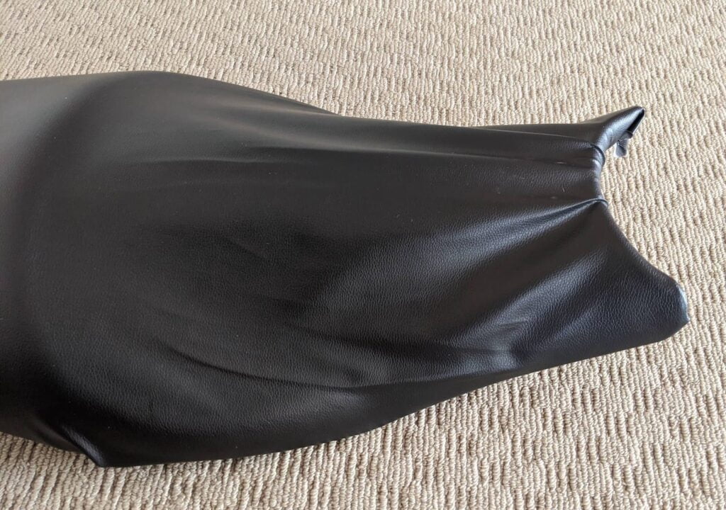 first attempt at reupholstering motorcycle sheet - a fail