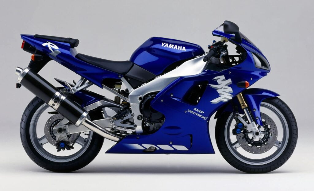 A 1st generation Yamaha R1, also in blue