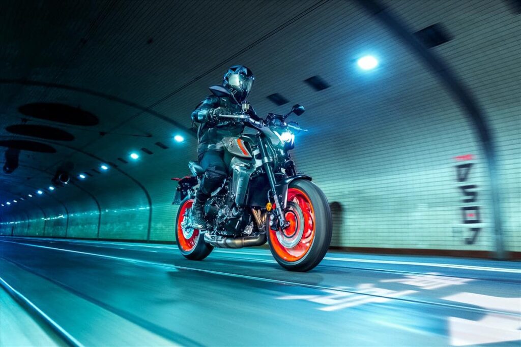 2021 Yamaha MT-09 in highway improved lighting