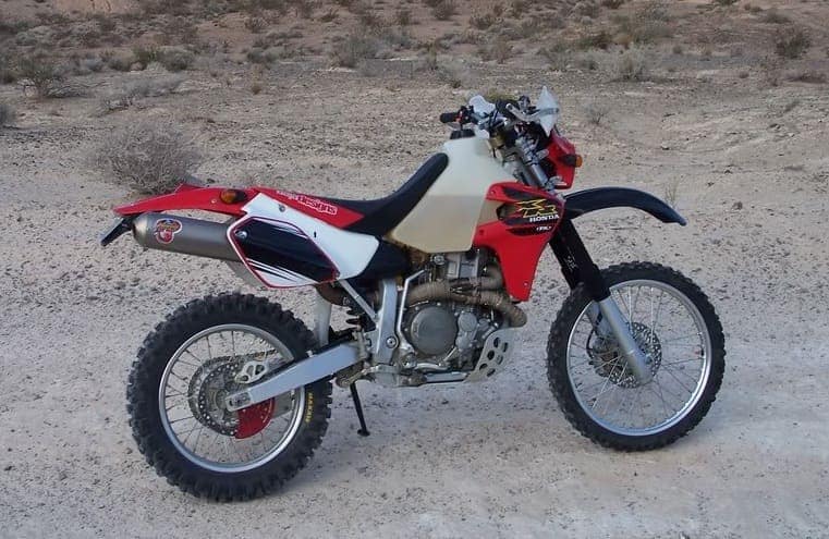 Honda XR650R built up for adventure travel