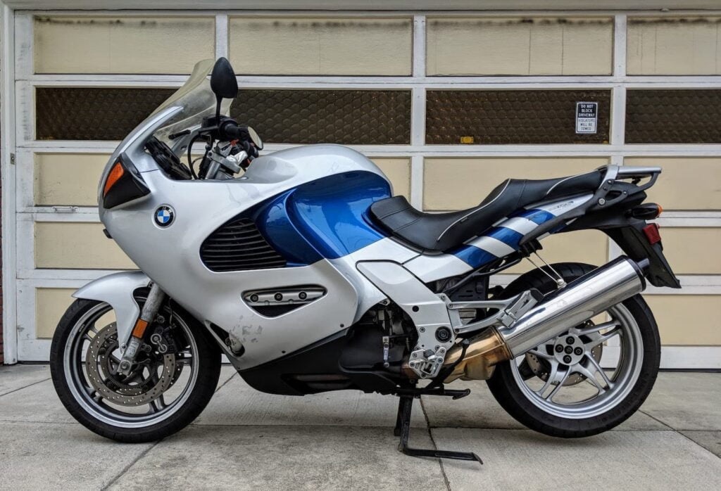 BMW K1200RS without the factory luggage it came with.