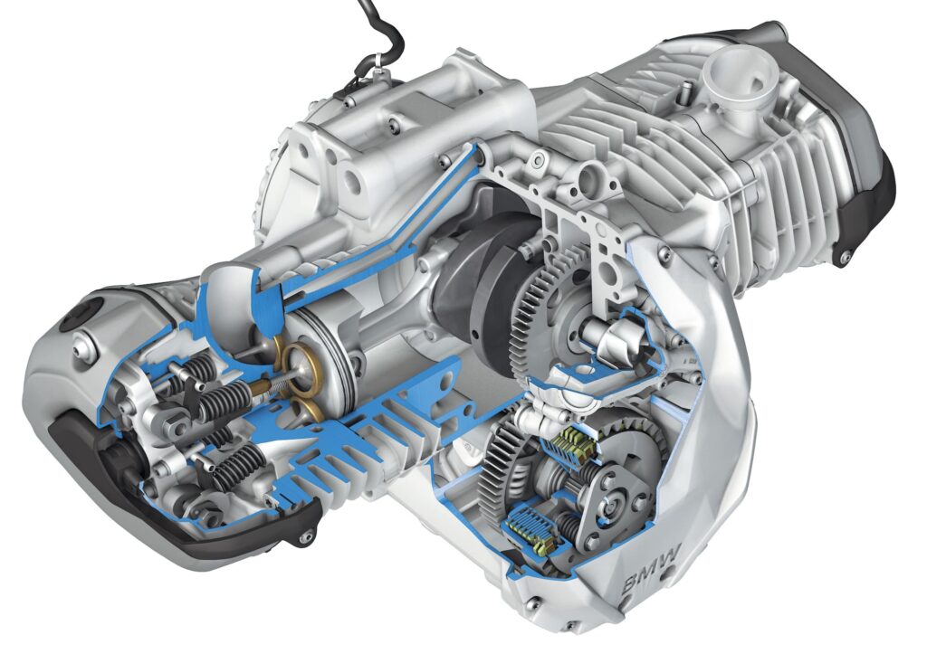 BMW R 1200 Wethead engine cutaway cylinder head