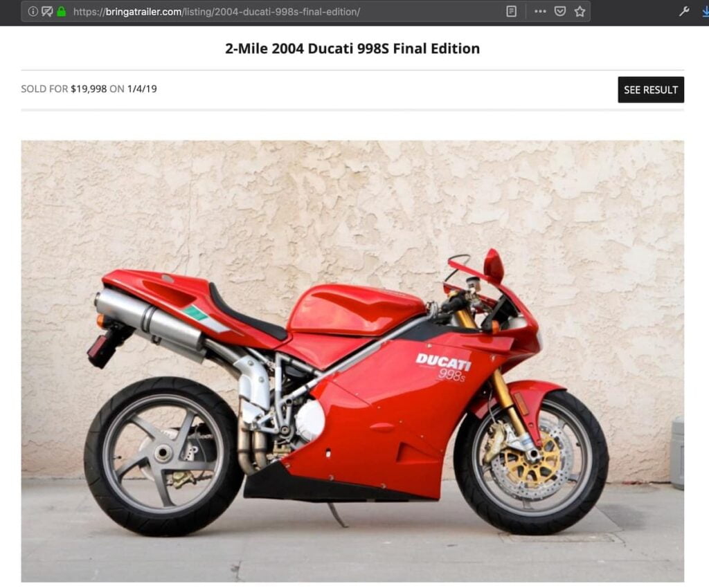 Buy a Ducati superbike because they're not bad investments