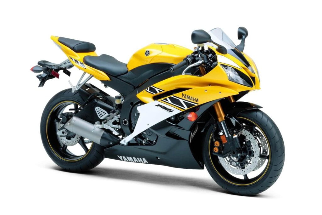 Anniversary edition Yamaha R6 2006 in yellow and black - first street bike with ride by wire