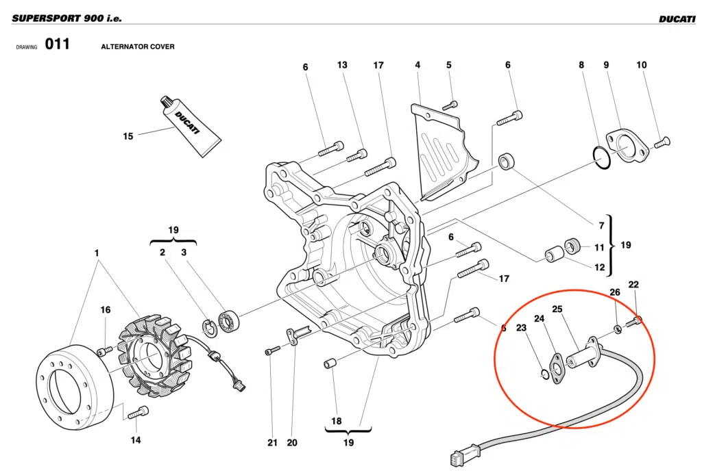 The crankshaft position sensor in my motorcycle parts catalogue.
