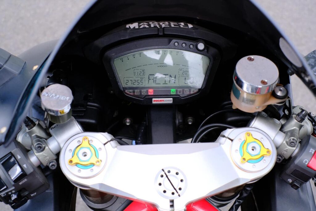 Ducati 1098S review racing ECU display console controls
