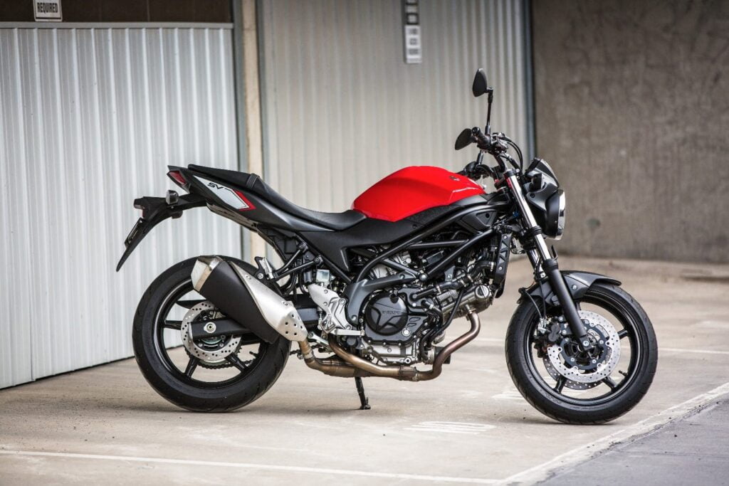 The Suzuki SV650, 2017+ model, often described as the "poor man's Ducati monster"