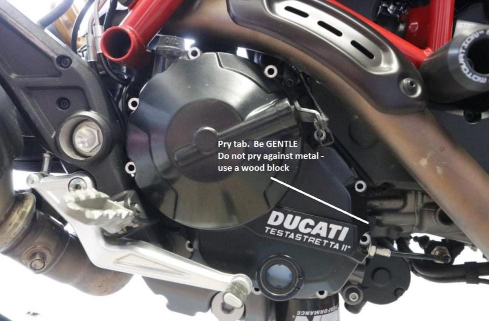 Clutch pry tab on ducati hypermotard 821
