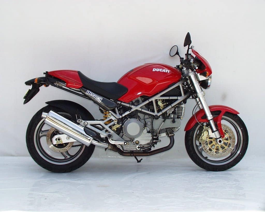Ducati monster M1000 red rhs studio image