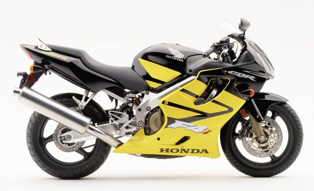 Yellow and Black honda CBR600F4i