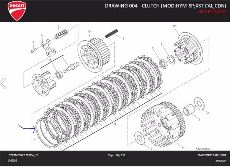2015 upgraded Hypermotard/Hyperstrada clutch with anti-judder washers