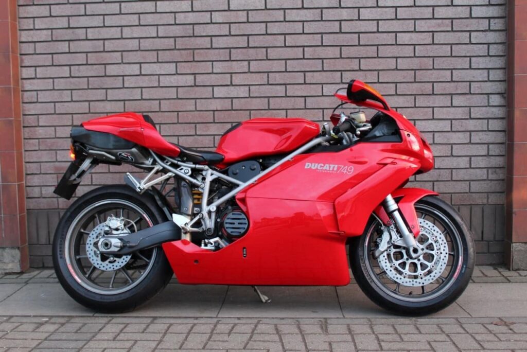 a red Ducati 749, a classic ducati superbike