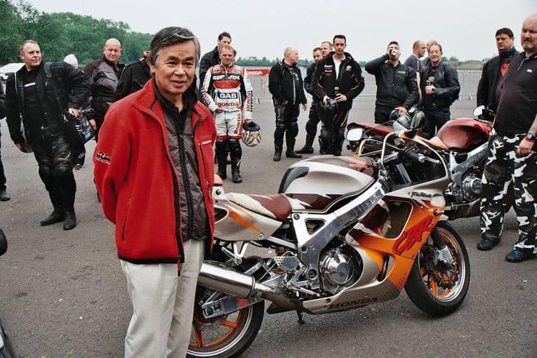 Tadao Baba with an early CBR900RR FireBlade