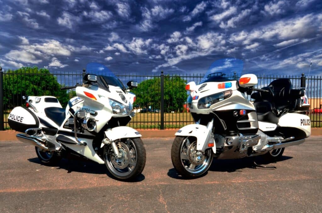 Honda ST1300 V4 motorcycles in police guise