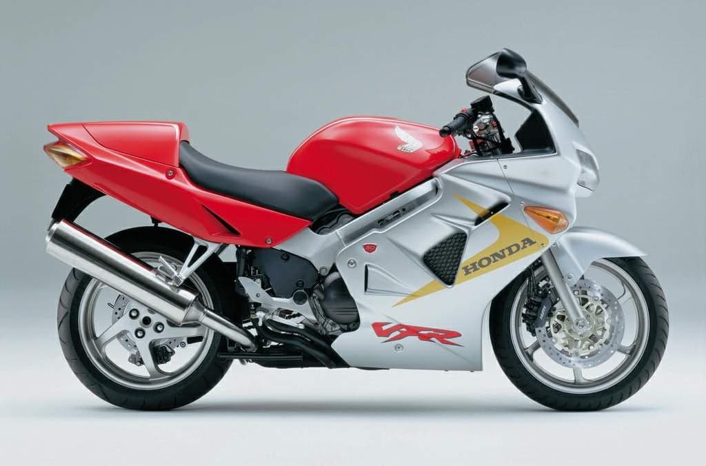 2000 Red and Silver Honda VFR800 5th gen