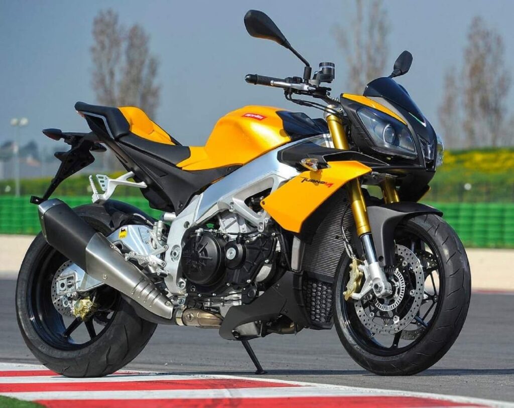 Yellow 2012 Aprilia Tuono V4 with ABS