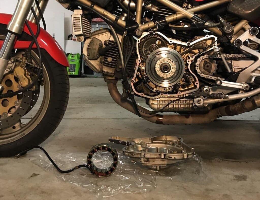 motorcycle maintenance - changing the stator coil on a ducati monster