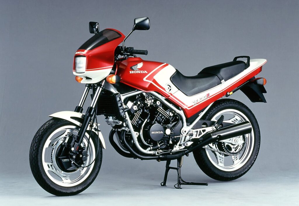 Honda VF400F studio LHS front 3-4