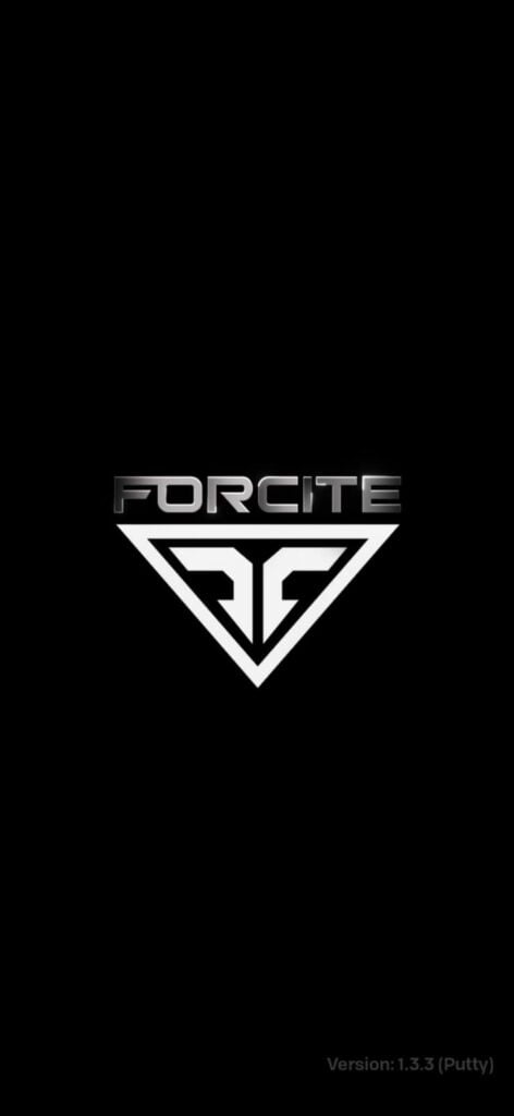 Forcite helmet app loading screen and logo