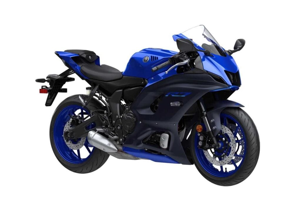 2021 Yamaha YZF-R7 blue diagonal photo