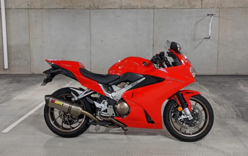 Honda VFR800 8th gen 2014 in parking garage