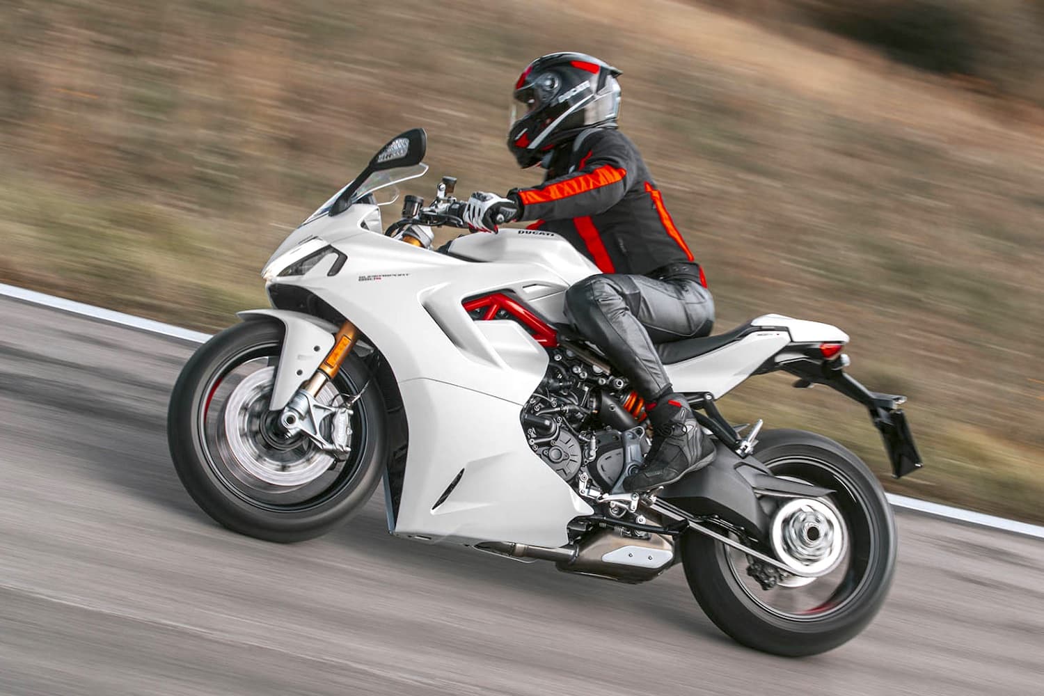 Sportbike riding position on a ducati supersport (LHS)
