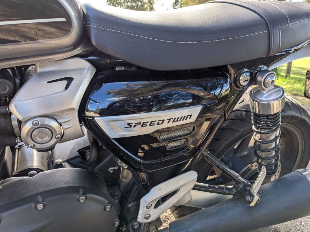 Rear shock on the Triumph Speed Twin