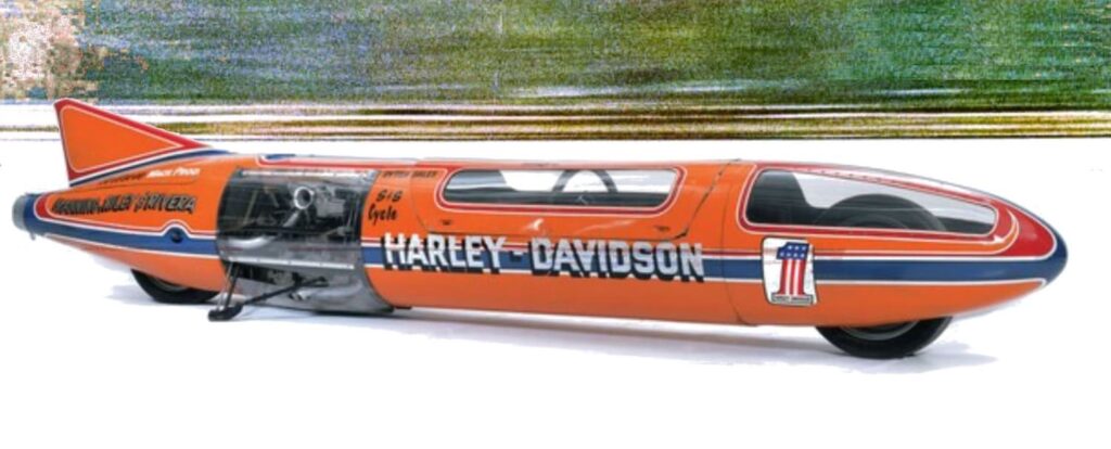 Harley Davidson Sportster that ran the Bonneville Salt Flats and set the 1970 land speed record