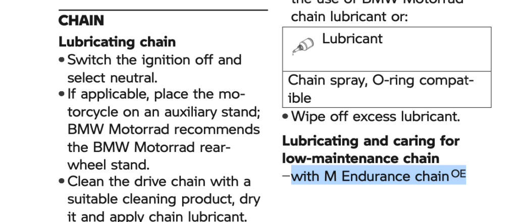 BMW M Endurance Chain is called the Low Maintenance Chain
