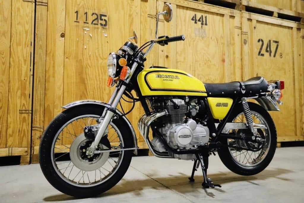 Yellow Honda CB400 Super Four - originally on bringatrailer.com