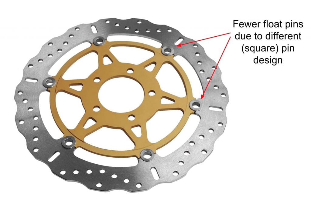 EBC fully floating brake disc with square pins