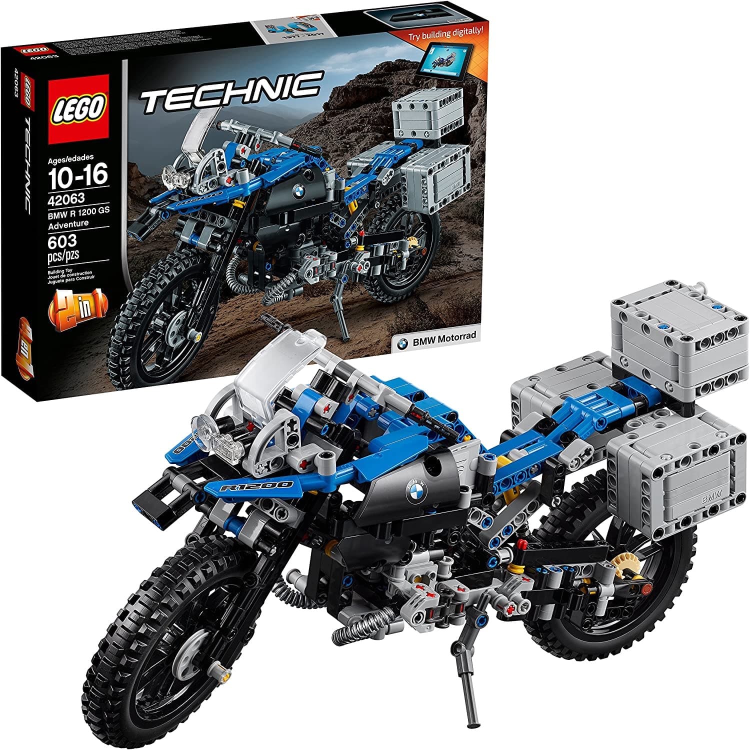Gift ideas for motorcyclists — lego technic BMW R1200GS with box