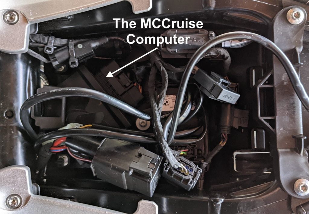 MCCruise computer installed under R NineT seat