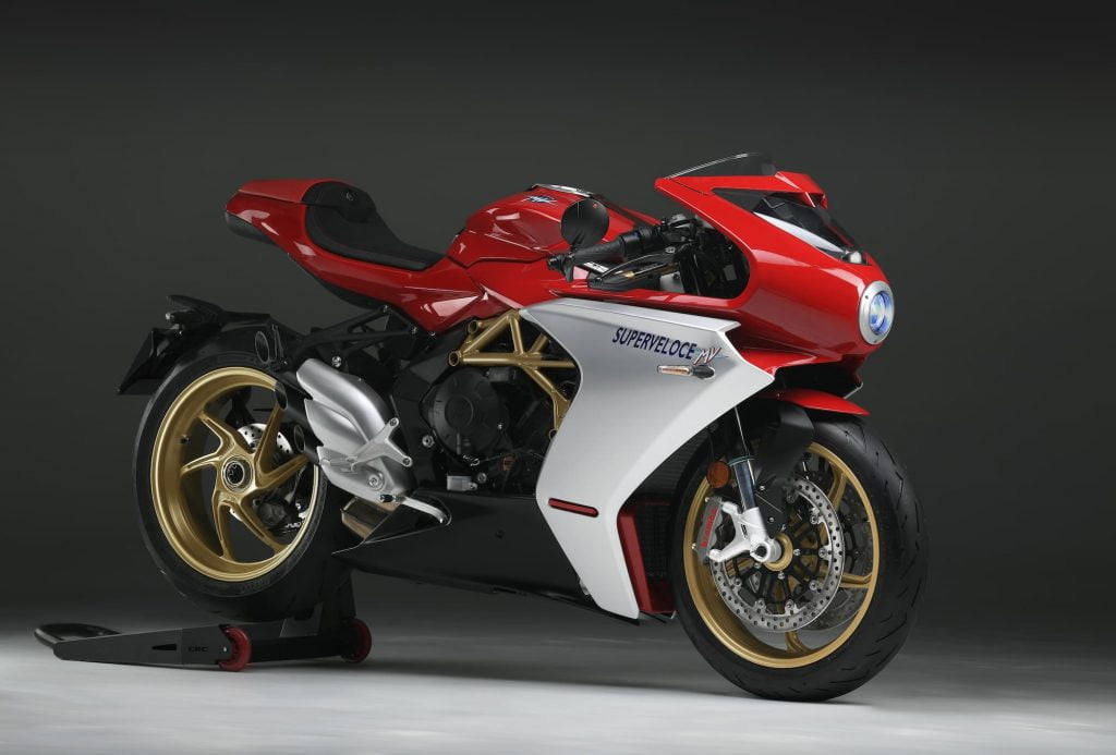 MV Agusta Superveloce 800 red and grey studio