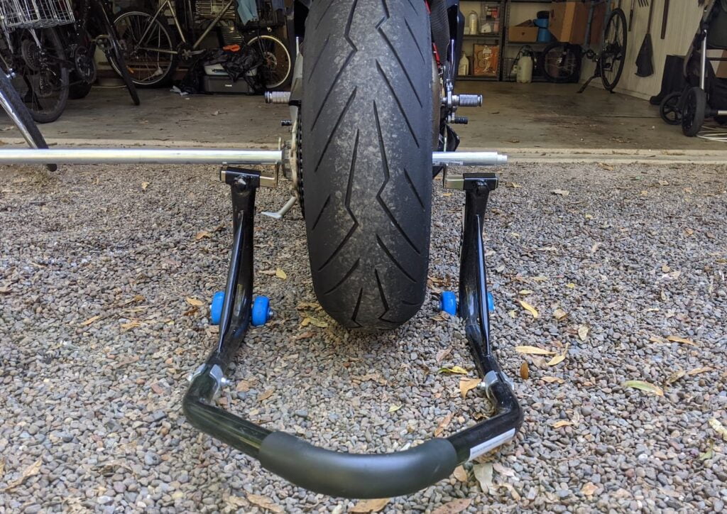 Cheap Single-Sided Swingarm Paddock Stand (Quick Hack)