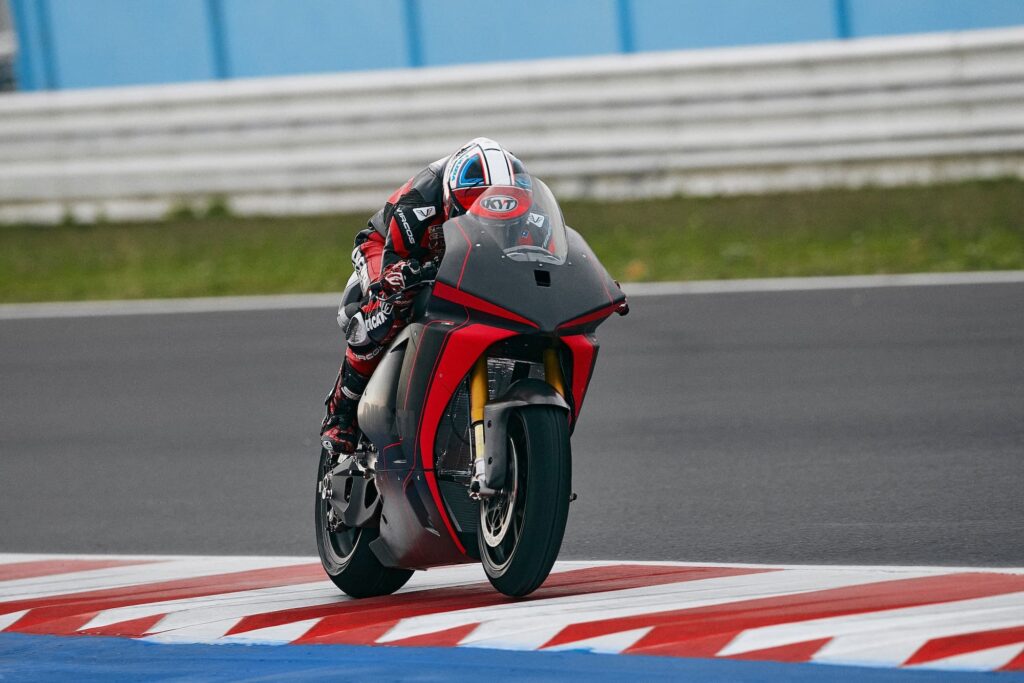 Ducati electric motorcycle motoE prototype 3 on track