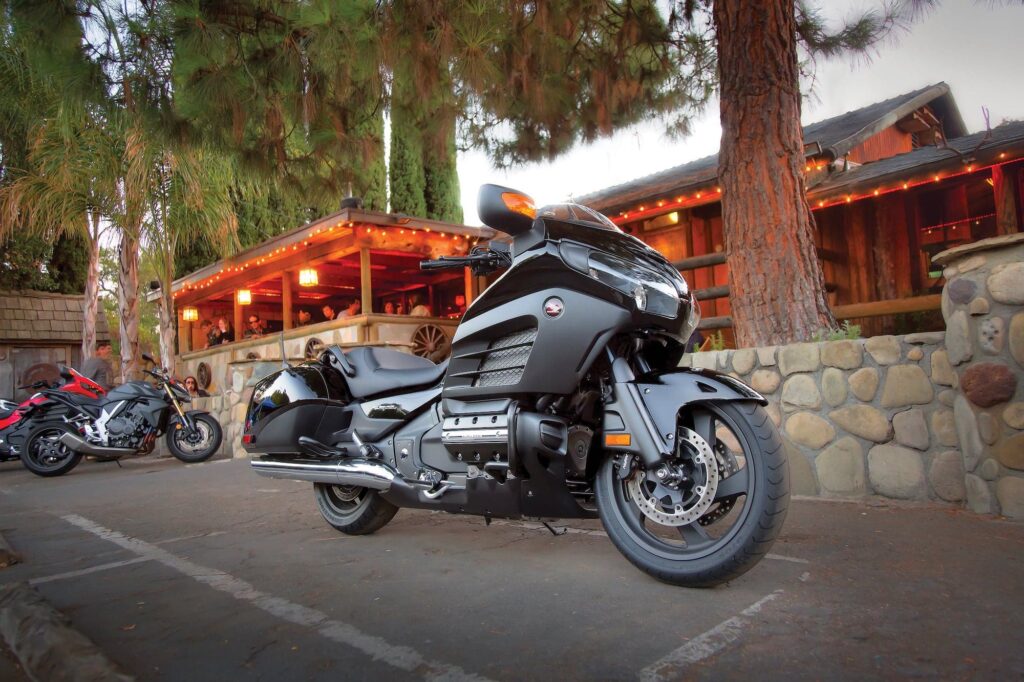 Honda Gold Wing F6B parked at restaurant