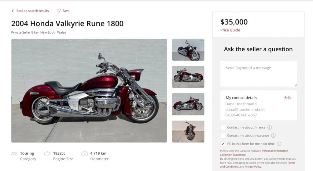 Honda Valkyrie Rune for sale 1
